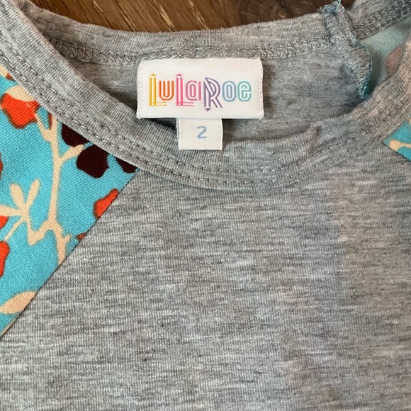 Lularoe Kids sloan 2 floral and gray - Picture 2 of 4